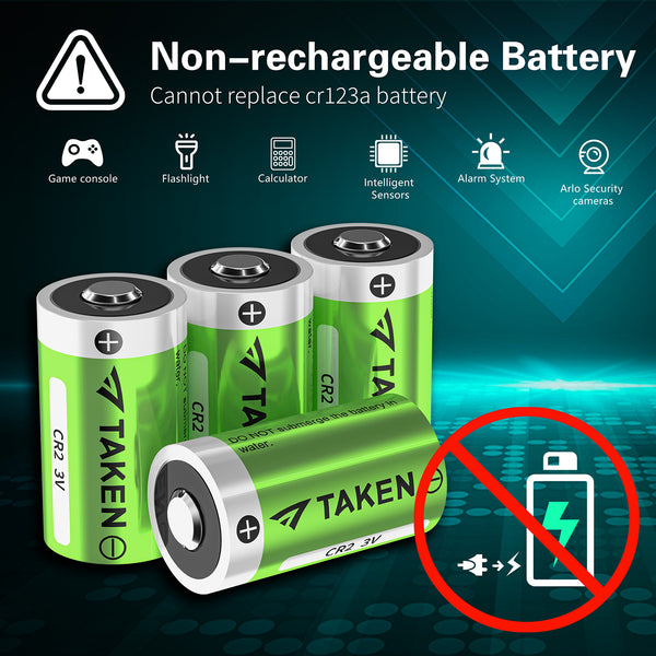 Taken CR2 Battery 8 Pack CR2 3v Lithium Battery Non-Rechargeable for G –  Taken Battery
