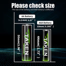 Taken Rechargeable AAA Batteries, 1.2V Pre-Charged Triple A Batteries for Outdoor Solar Lights, Garden Lights, String Lights, Sidewalk Pathway Lights (AAA 600mAh 4Pack)