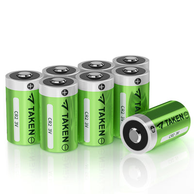 Taken CR2 Battery 8 Pack CR2 3v Lithium Battery Non-Rechargeable for Golf Rangefinder, Flashlight, Photo Cameras, Alarm Systems (Not for Arlo Camera)